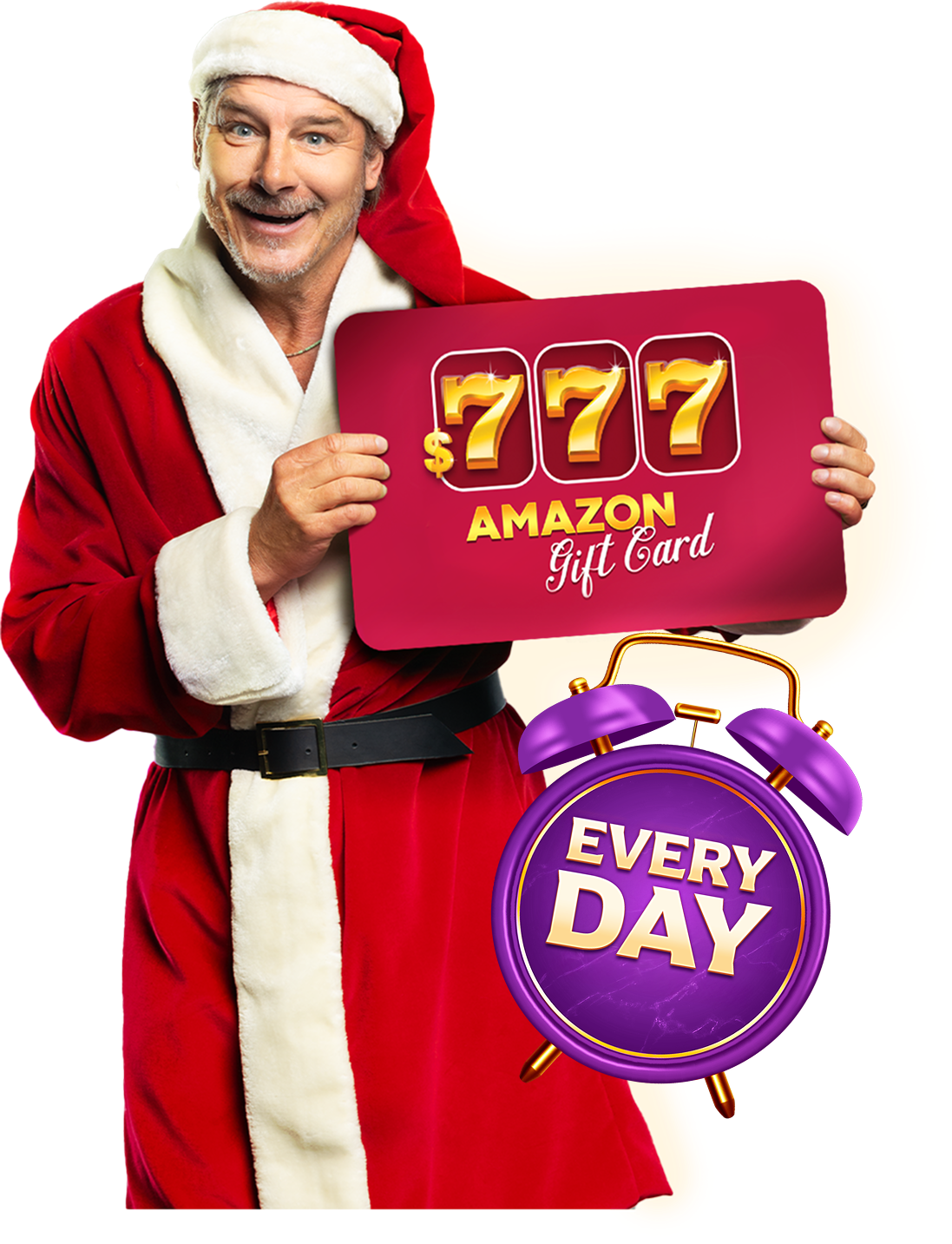 Santa Claus holding gift